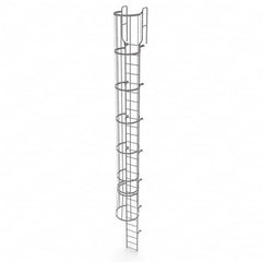 TRI-ARC - Rolling & Wall Mounted Ladders & Platforms Type: Fixed Ladder Style: Safety Cage - Exact Tooling