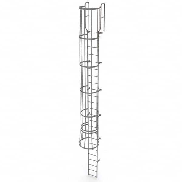 TRI-ARC - Rolling & Wall Mounted Ladders & Platforms Type: Fixed Ladder Style: Safety Cage - Exact Tooling