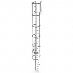 TRI-ARC - Rolling & Wall Mounted Ladders & Platforms Type: Fixed Ladder Style: Safety Cage - Exact Tooling