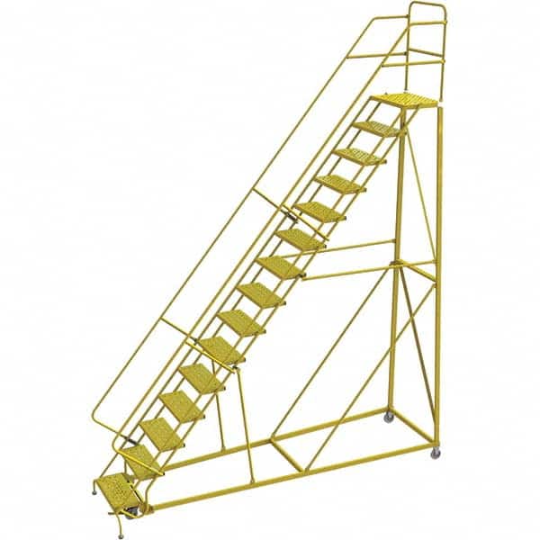 TRI-ARC - Rolling & Wall Mounted Ladders & Platforms Type: Stairway Slope Ladder Style: Forward Descent 50 Degree Incline - Exact Tooling