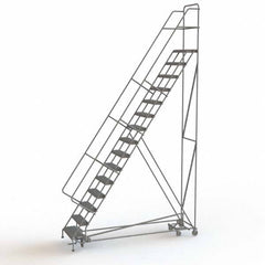 TRI-ARC - Rolling & Wall Mounted Ladders & Platforms Type: All-Directional Ladder Style: Forward Descent 50 Degree Incline - Exact Tooling