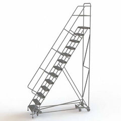 TRI-ARC - Rolling & Wall Mounted Ladders & Platforms Type: All-Directional Ladder Style: Forward Descent 50 Degree Incline - Exact Tooling