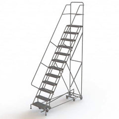 TRI-ARC - Rolling & Wall Mounted Ladders & Platforms Type: All-Directional Ladder Style: Forward Descent 50 Degree Incline - Exact Tooling