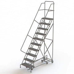 TRI-ARC - Rolling & Wall Mounted Ladders & Platforms Type: All-Directional Ladder Style: Forward Descent 50 Degree Incline - Exact Tooling