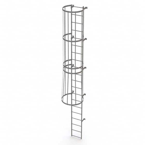 TRI-ARC - Rolling & Wall Mounted Ladders & Platforms Type: Fixed Ladder Style: Safety Cage - Exact Tooling