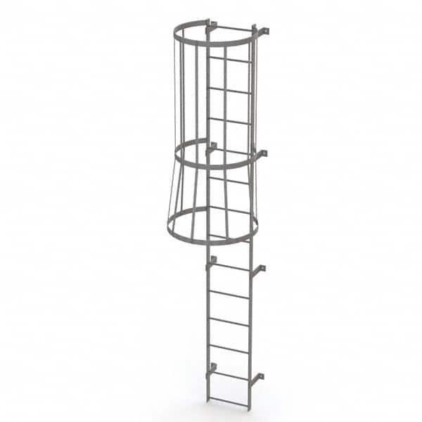TRI-ARC - Rolling & Wall Mounted Ladders & Platforms Type: Fixed Ladder Style: Safety Cage - Exact Tooling