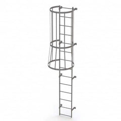 TRI-ARC - Rolling & Wall Mounted Ladders & Platforms Type: Fixed Ladder Style: Safety Cage - Exact Tooling