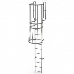 TRI-ARC - Rolling & Wall Mounted Ladders & Platforms Type: Fixed Ladder Style: Safety Cage - Exact Tooling