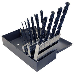‎1/16-1/2 RHS / RHC HSS 118 Degree Radial Point General Purpose Taper Length Drill Set - Steam Oxide - Exact Tooling