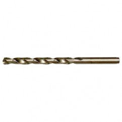 #12 RHS / RHC HSS-CO 8% (M42) 135 Degree Split Point Cobalt Heavy Duty Jobber Length Drill - Straw / Gold Oxide - Exact Tooling
