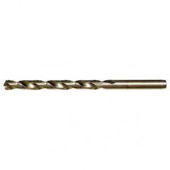 #12 RHS / RHC HSS-CO 8% (M42) 135 Degree Split Point Cobalt Heavy Duty Jobber Length Drill - Straw / Gold Oxide - Exact Tooling