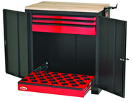 CNC Workstation - Holds 30 Pcs. 40 Taper - Black/Red - Exact Tooling