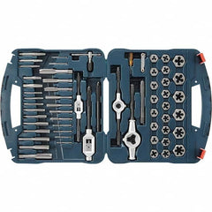 Bosch - Tap & Die Sets Minimum Tap Thread Size (Inch): 6-32 Maximum Tap Thread Size (Inch): 1/4-18 - Exact Tooling