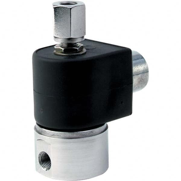 Parker - 120/60 - 110/50 VAC 1/4" NPT Port Stainless Steel Two-Way Direct Acting Solenoid Valve - Exact Tooling