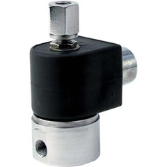Parker - 120/60 - 110/50 VAC 1/4" NPT Port Stainless Steel Two-Way Direct Acting Solenoid Valve - Exact Tooling