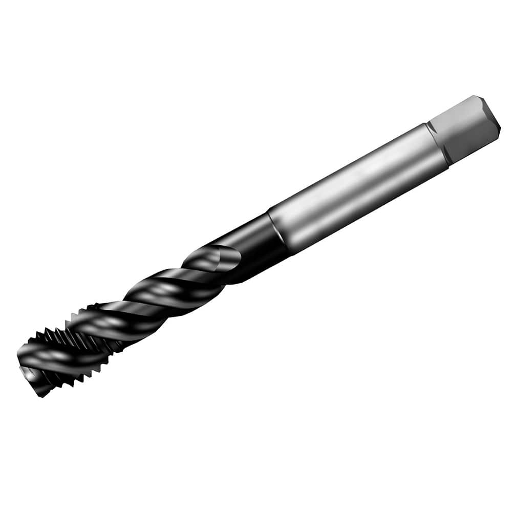 Sandvik Coromant - Spiral Flute Taps; Thread Size (mm): M18x2.50 ; Chamfer: Semi-Bottoming ; Class of Fit: 6HX ; Number of Flutes: 4 ; Material: HSS-E-PM ; Finish/Coating: TiAlN - Exact Tooling