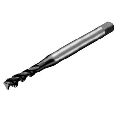 Sandvik Coromant - Spiral Flute Taps; Thread Size (mm): M2.3x0.40 ; Chamfer: Semi-Bottoming ; Class of Fit: 6HX ; Number of Flutes: 3 ; Material: HSS-E-PM ; Finish/Coating: TiAlN - Exact Tooling