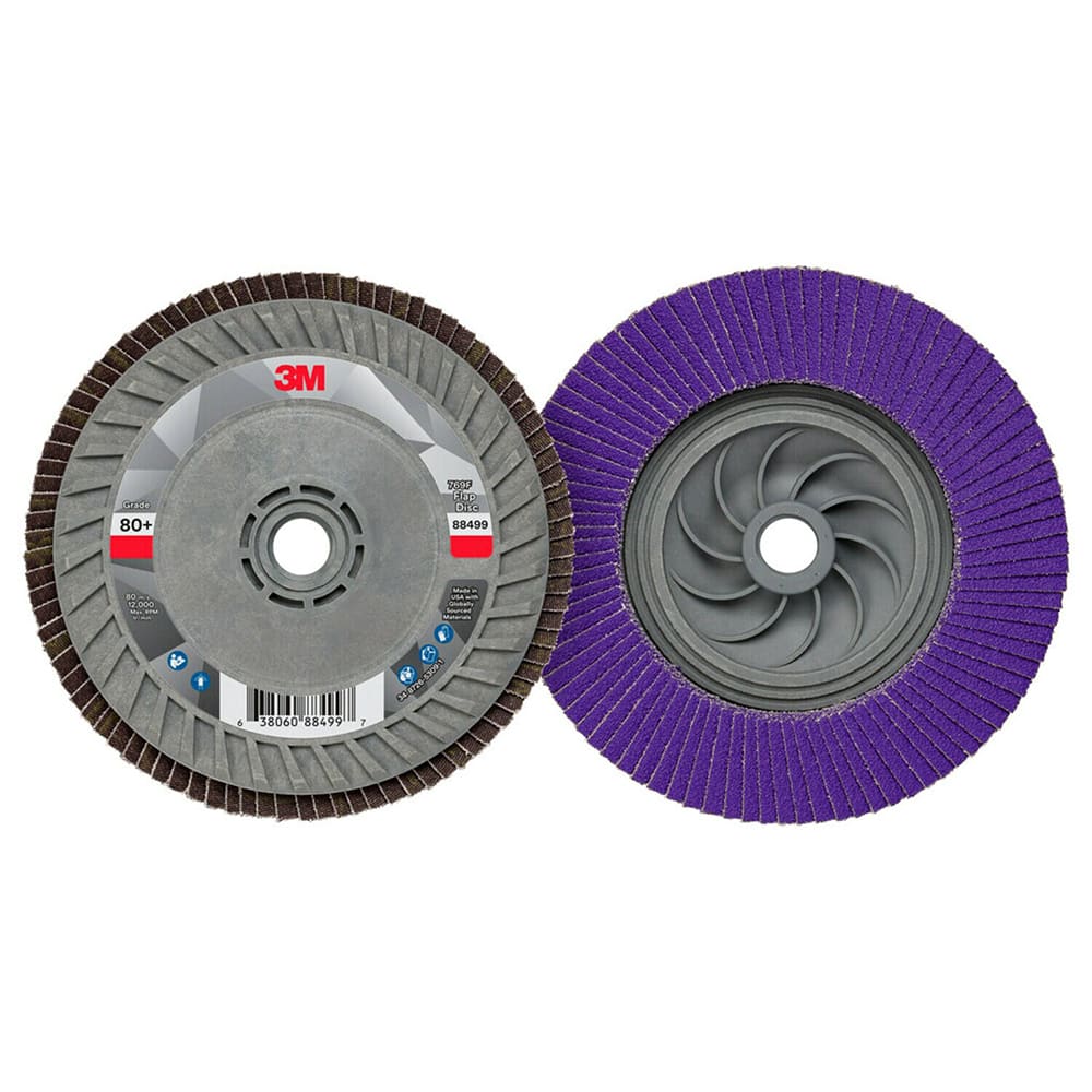 3M - Flap Discs; Abrasive Type: Coated ; Flap Disc Type: Type 29 ; Disc Diameter (Inch): 5 ; Abrasive Material: Ceramic ; Grit: 80 ; Attaching System: Threaded Hole - Exact Tooling