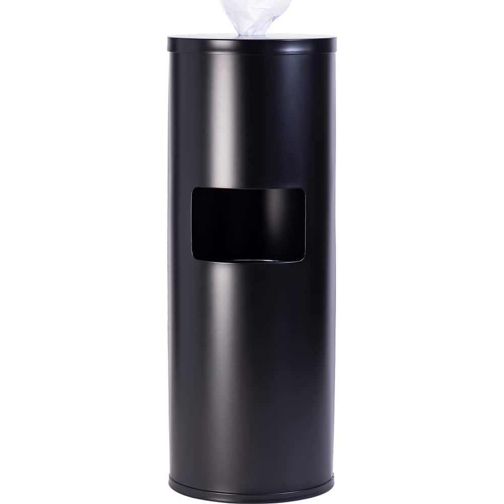 GoodEarth - Wipe Dispensers; For Use With: Wet wipes ; Dispenser Style: Manual ; Color: Black ; Height (Inch): 35-1/2 ; Width (Inch): 13 ; Includes: 7 gallon trash receptacle - Exact Tooling
