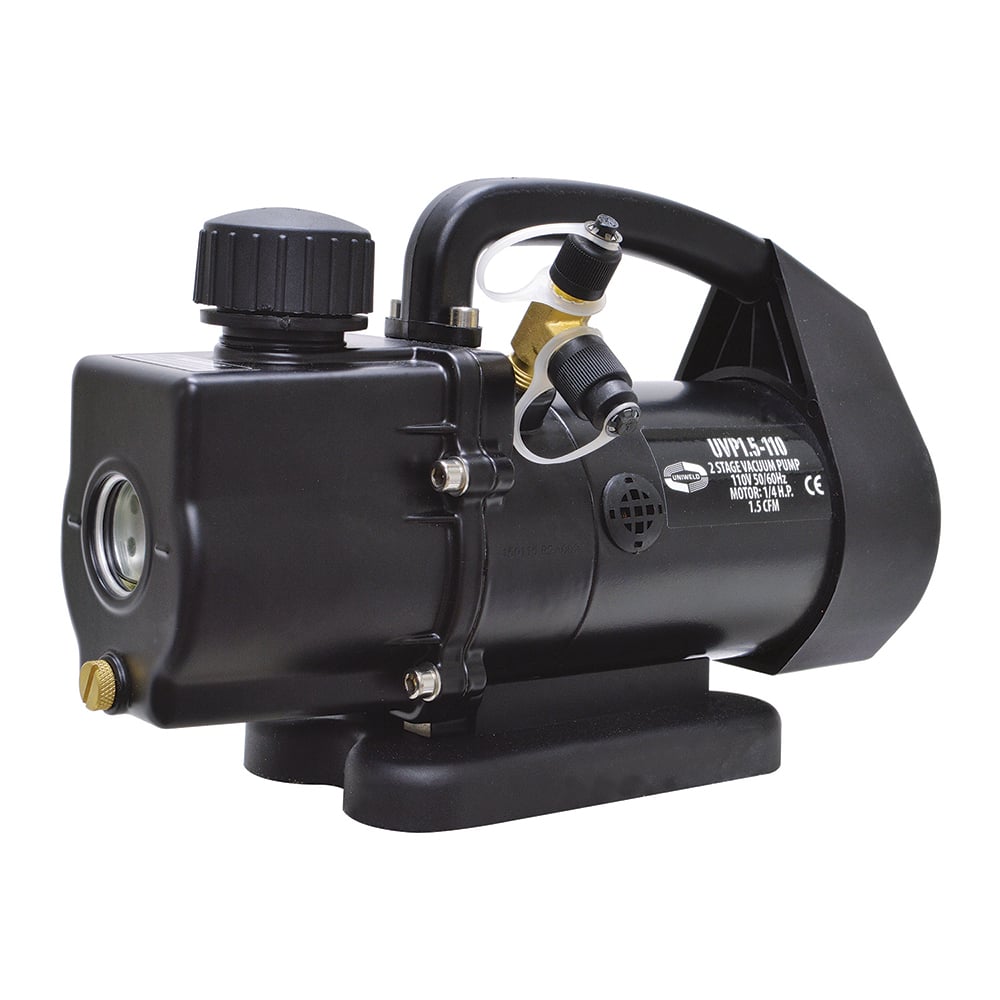 Value Collection - Rotary Vane-Type Vacuum Pumps; Horsepower: 1/4 ; Voltage: 110 to 120 ; Cubic Feet per Minute: 1.50 ; Length (Decimal Inch): 10.2300 ; Width (Decimal Inch): 3.5000 ; Height (Inch): 6.4 - Exact Tooling