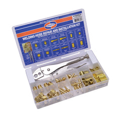Made in USA - Ball Valve Fittings, Handles & O-Ring Kits; Type: Hose Repair Kit ; For Use With: Welding Hoses ; Contents: Couplers; Nipples; Nuts; Splicers; Ferrules; Heavy Duty crimper ; PSC Code: 3433 - Exact Tooling