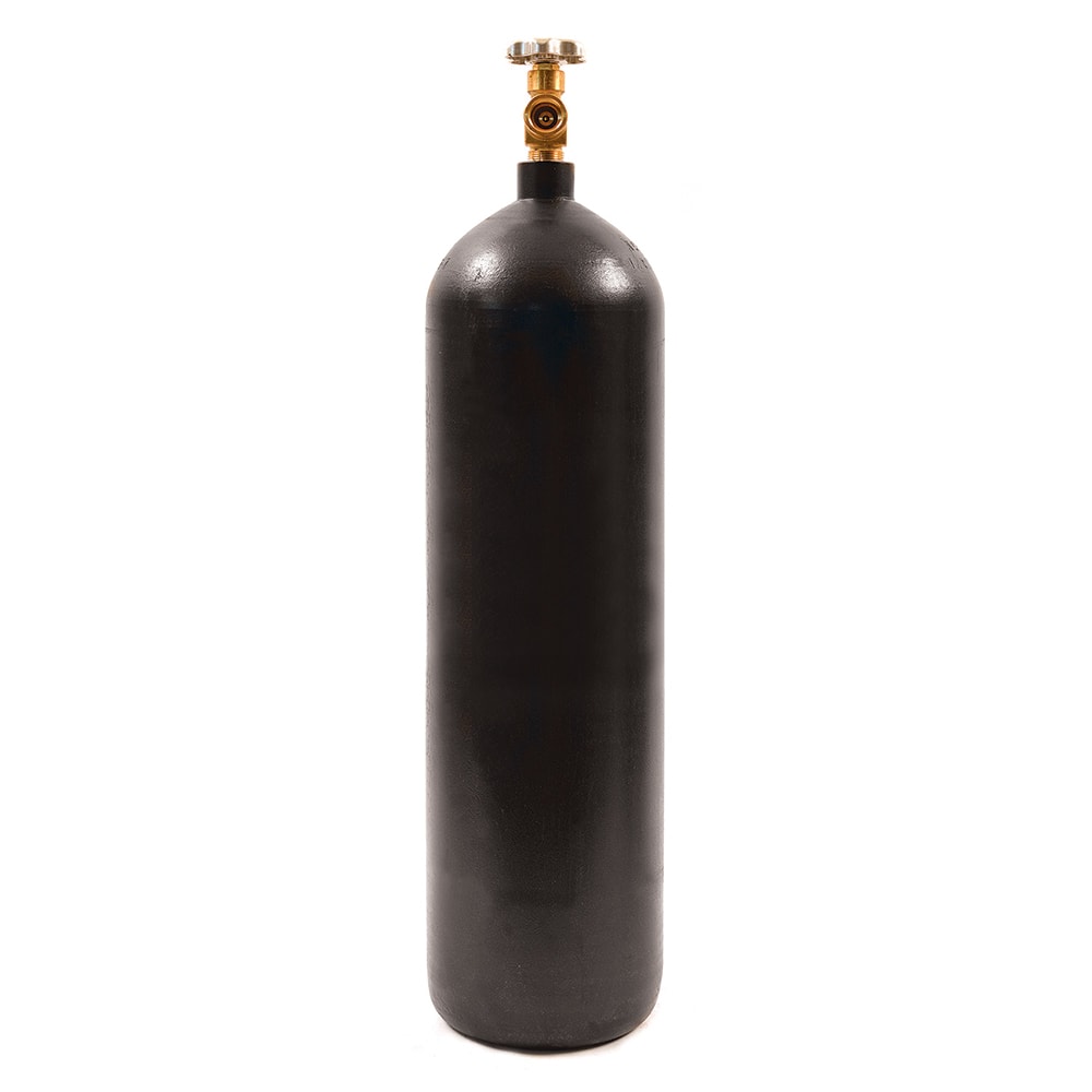 Made in USA - Oxygen/Acetylene Torch Accessories; Type: Nitrogen Tank ; Gas Type: Nitrogen ; Diameter (Inch): 7 ; Container Size: 60 Cu. Ft. ; CGA Inlet Connection: 580 ; Color: Black - Exact Tooling