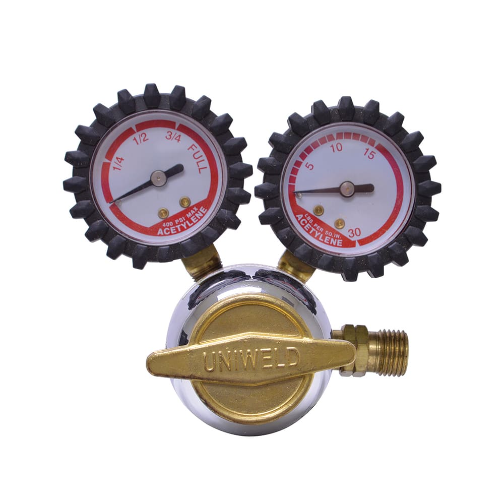 Made in USA - Welding Regulators; Gas Type: Acetylene ; CGA Inlet Connection: 200 ; Fitting Type: B L/H ; Maximum Pressure (psi): 400.00 ; Thread Size: B18 ; Rotation: Clockwise - Exact Tooling