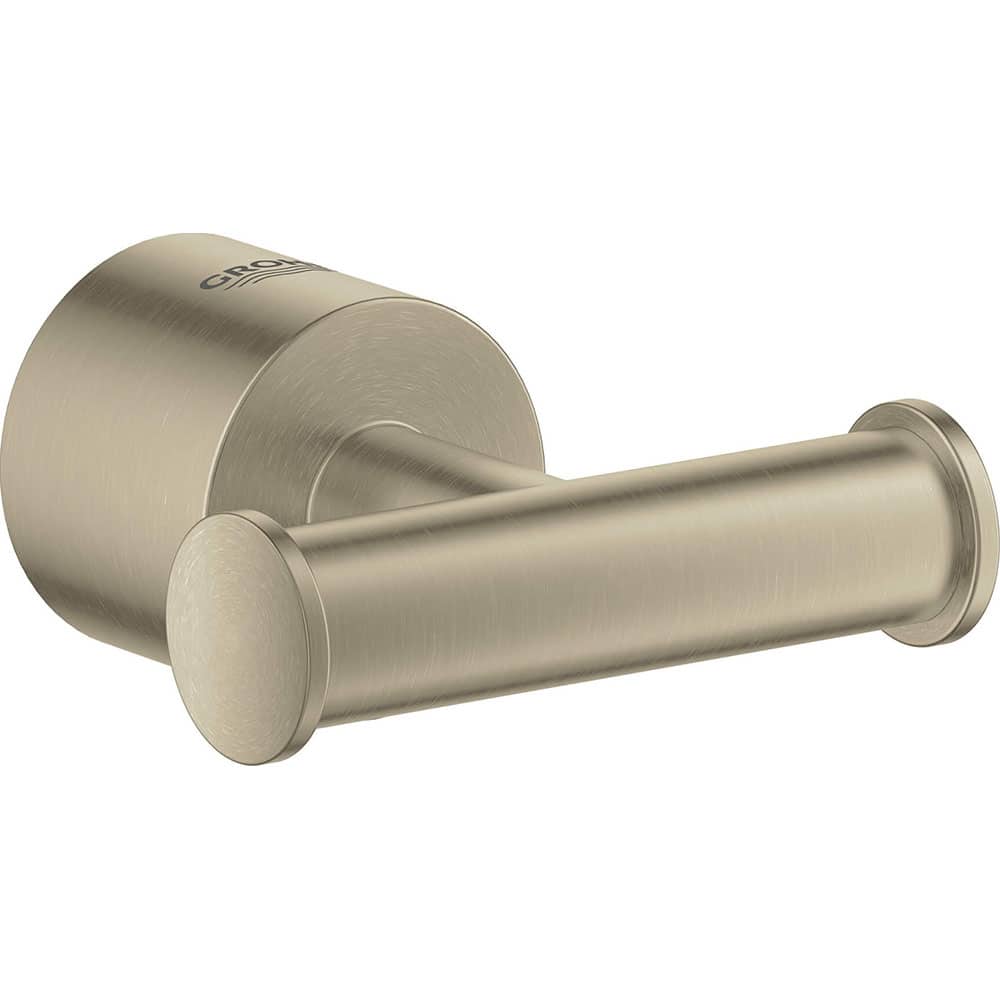 Grohe - Washroom Shelves, Soap Dishes & Towel Holders; Type: Robe Hook ; Material: Metal ; Length (Inch): 2-7/8 ; Width (Inch): 1 1/2 ; Depth (Inch): 2-7/8 ; Finish/Coating: Nickel - Exact Tooling