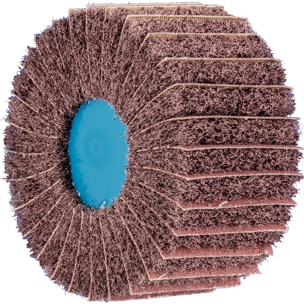 PFERD - Unmounted Flap Wheels; Abrasive Type: Non-Woven ; Outside Diameter (Inch): 4 ; Face Width (Inch): 4 ; Center Hole Thread Size: 5/8-11 ; Abrasive Material: Aluminum Oxide ; Grit: 100 - Exact Tooling