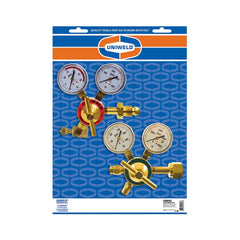 Made in USA - Welding Regulators; Gas Type: Oxy-Acetylene ; CGA Inlet Connection: 540 ; Fitting Type: B R/H ; Maximum Pressure (psi): 4000.00 ; Thread Size: 9/16-18 ; Additional Information: Oxygen Regulator MR8210; Fuel Gas Regulator MR8211 - Exact Tooling