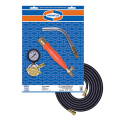 Made in USA - Propane & MAPP Torch Kits; Type: Air/LP ; Fuel Type: LP Gas ; Contents: Acetylene Regulator RLPB; Handle TH6B; Tips T-4; Hose HLP14 ; Contents: Acetylene Regulator RLPB; Handle TH6B; Tips T-4; Hose HLP14 ; Tip Number: T-4 ; PSC Code: 3433 - Exact Tooling