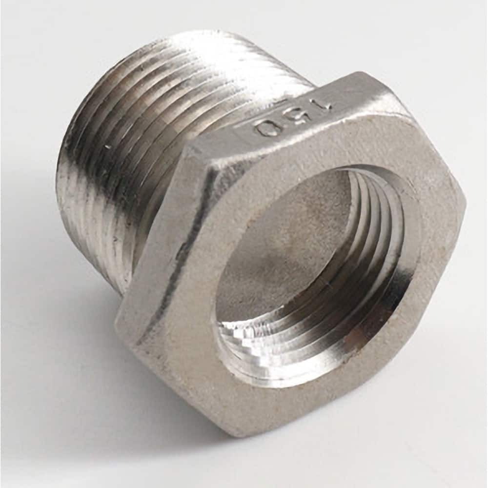 Guardian Worldwide - Stainless Steel Pipe Fittings; Type: Hexagon Bushing ; Fitting Size: 1-1/2 x 1 ; End Connections: MNPT x FNPT ; Material Grade: 304 ; Pressure Rating (psi): 150 ; Length (Inch): 1.36 - Exact Tooling