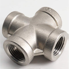 Guardian Worldwide - Stainless Steel Pipe Fittings; Type: Cross ; Fitting Size: 3 ; End Connections: FNPT x FNPT x FNPT x FNPT ; Material Grade: 316 ; Pressure Rating (psi): 150 - Exact Tooling