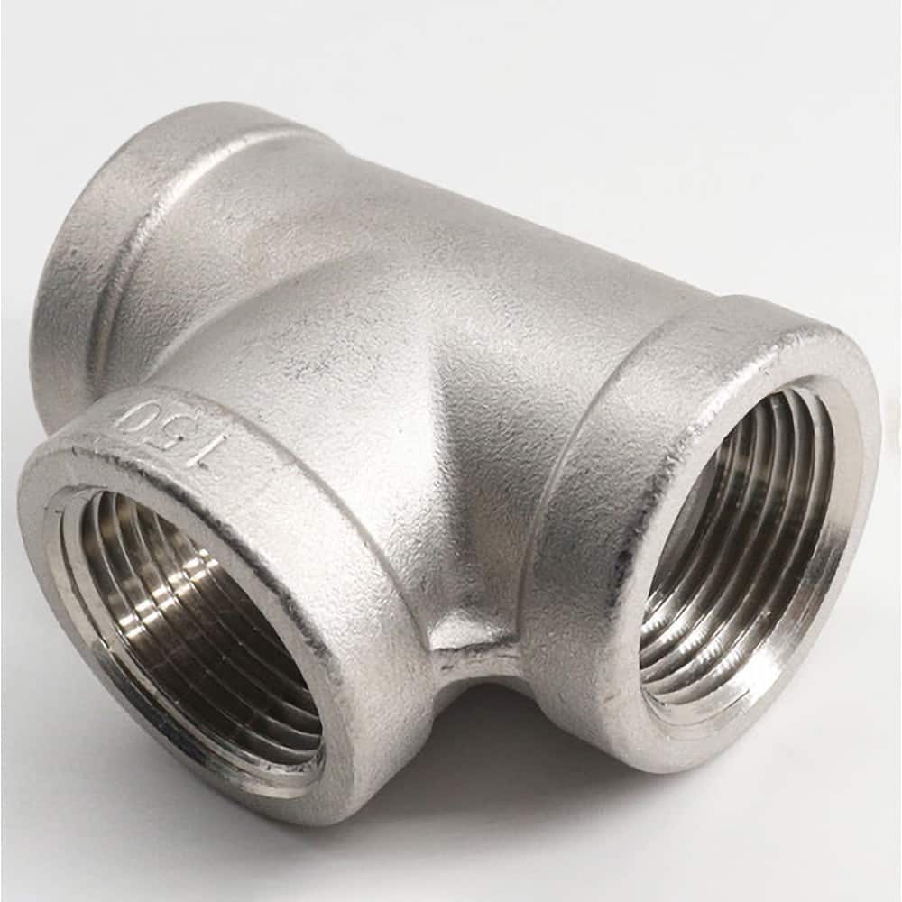 Guardian Worldwide - Stainless Steel Pipe Fittings; Type: Tee ; Fitting Size: 1/2 ; End Connections: FNPT x FNPT x FNPT ; Material Grade: 304 ; Pressure Rating (psi): 150 - Exact Tooling