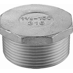 Guardian Worldwide - Stainless Steel Pipe Fittings; Type: Hexagon Plug ; Fitting Size: 1-1/4 ; End Connections: MNPT ; Material Grade: 316 ; Pressure Rating (psi): 150 ; Length (Inch): 1.39 - Exact Tooling