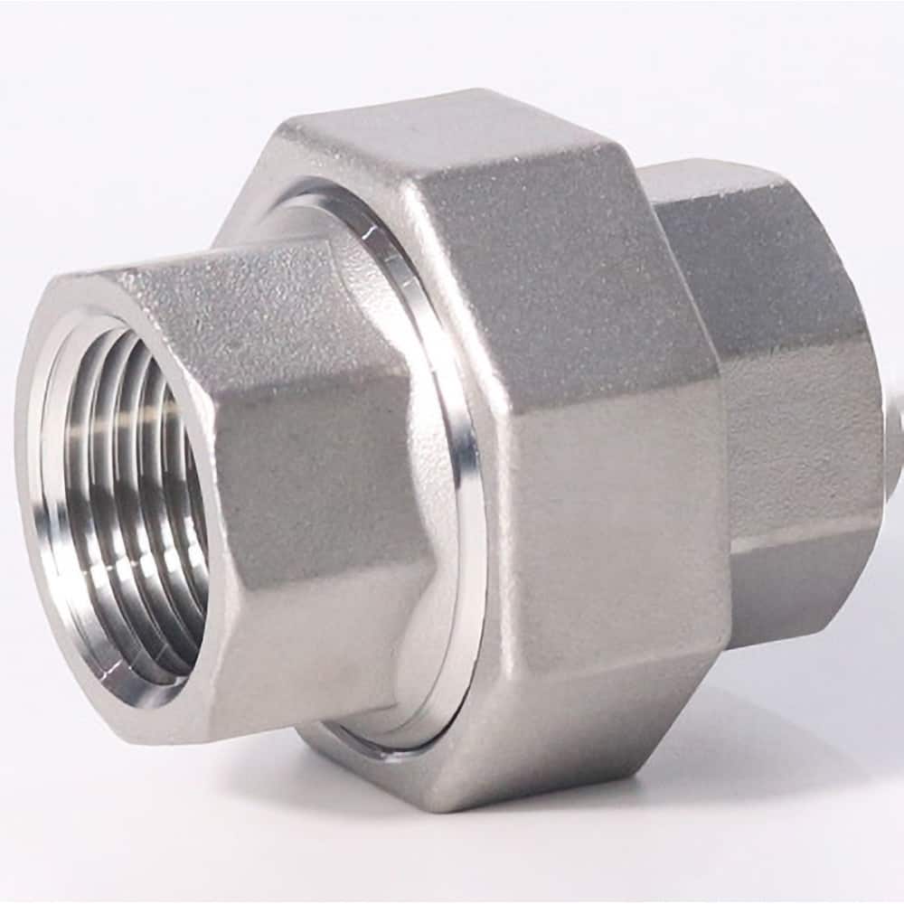 Guardian Worldwide - Stainless Steel Pipe Fittings; Type: Union ; Fitting Size: 2 ; End Connections: FNPT x FNPT ; Material Grade: 304 ; Pressure Rating (psi): 150 ; Length (Inch): 2.55 - Exact Tooling