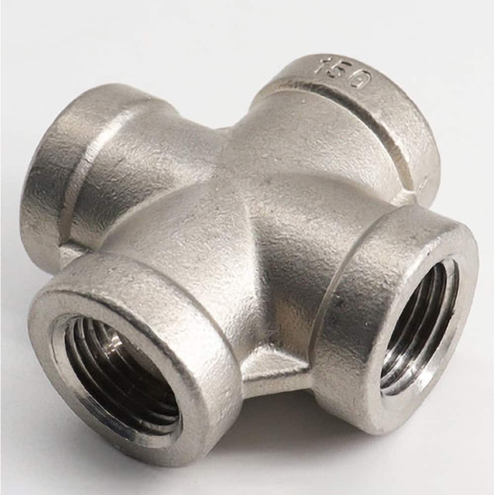 Guardian Worldwide - Stainless Steel Pipe Fittings; Type: Cross ; Fitting Size: 2-1/2 ; End Connections: FNPT x FNPT x FNPT x FNPT ; Material Grade: 304 ; Pressure Rating (psi): 150 - Exact Tooling