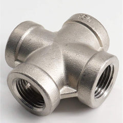 Guardian Worldwide - Stainless Steel Pipe Fittings; Type: Cross ; Fitting Size: 2-1/2 ; End Connections: FNPT x FNPT x FNPT x FNPT ; Material Grade: 304 ; Pressure Rating (psi): 150 - Exact Tooling