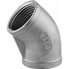 Guardian Worldwide - Stainless Steel Pipe Fittings; Type: 45? Elbow ; Fitting Size: 3/4 ; End Connections: FNPT x FNPT ; Material Grade: 316 ; Pressure Rating (psi): 150 - Exact Tooling