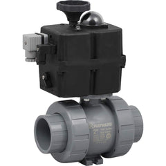 Hayward - Actuated Ball Valves; Actuator Type: Electric ; Pipe Size: 2 (Inch); Material: CPVC ; Seal Material: FPM ; Number of Pieces: 2.000 ; End Connections: Socket; Threaded - Exact Tooling