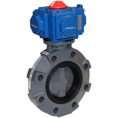 Hayward - Actuated Butterfly Valves; Pipe Size: 6 (Inch); Actuator Type: Pneumatic Spring Return w/Solenoid ; Style: Wafer ; Material: PVC ; WOG Rating (psi): 150 ; Seat Material: EPDM - Exact Tooling