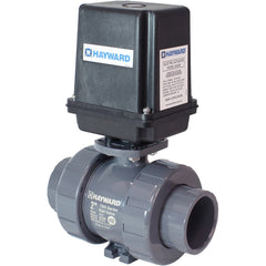 Hayward - Actuated Ball Valves; Actuator Type: Electric ; Pipe Size: 1-1/2 (Inch); Material: PVC ; Seal Material: FPM ; Number of Pieces: 2.000 ; End Connections: Socket; Threaded - Exact Tooling