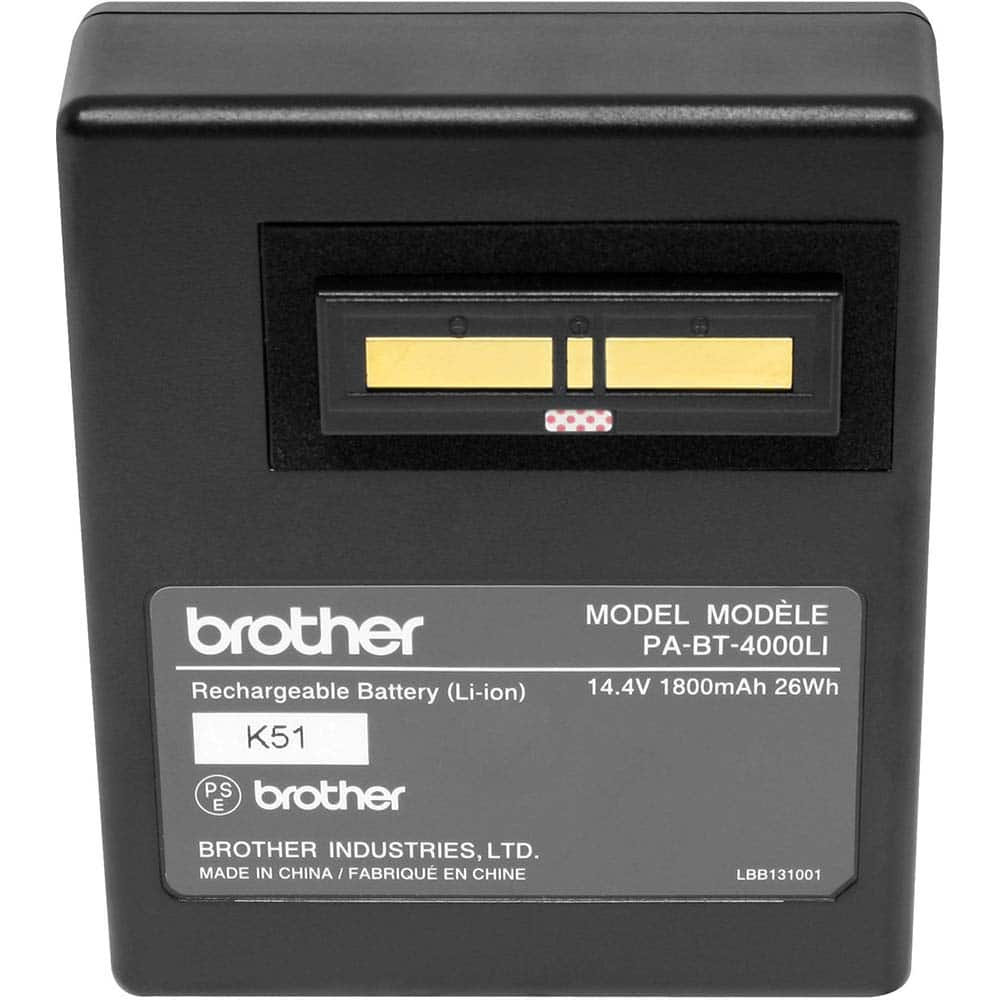 Brother - Label Maker & Tape Accessories; Type: Battery ; For Use With: PT-D800W; PT-E800W; PT-P900; RJ-4030; RJ-4040; TD-2120N; TD-2130N; TD-2130NHC; PT-P900W; PT-P950NW Printers and PT-D800W Label Maker - Exact Tooling