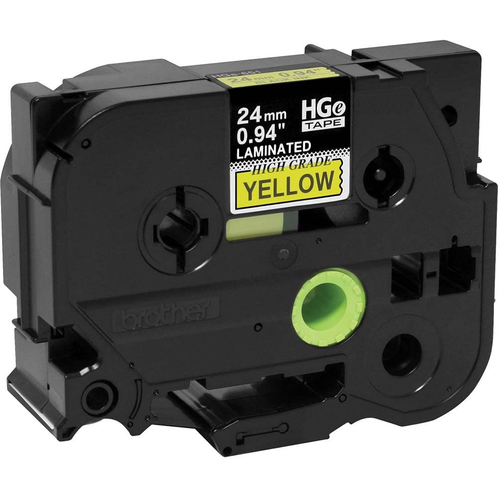 Brother - Labels, Ribbons & Tapes; Type: Label Tape ; Color: Black on Yellow ; For Use With: PT-9200PC; PT-9500PC; PT-9700PC; PT-9800PCN; PT-E500; PT-E550W; PT-E800W; PT-P750WVP; PT-P900; PT-P900W; PT-P950NW P-Touch Label Makers ; Width (mm): 24.00 ; Len - Exact Tooling