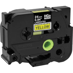 Brother - Labels, Ribbons & Tapes; Type: Label Tape ; Color: Black on Yellow ; For Use With: PT-9200PC; PT-9500PC; PT-9700PC; PT-9800PCN; PT-E500; PT-E550W; PT-E800W; PT-P750WVP; PT-P900; PT-P900W; PT-P950NW P-Touch Label Makers ; Width (mm): 24.00 ; Len - Exact Tooling