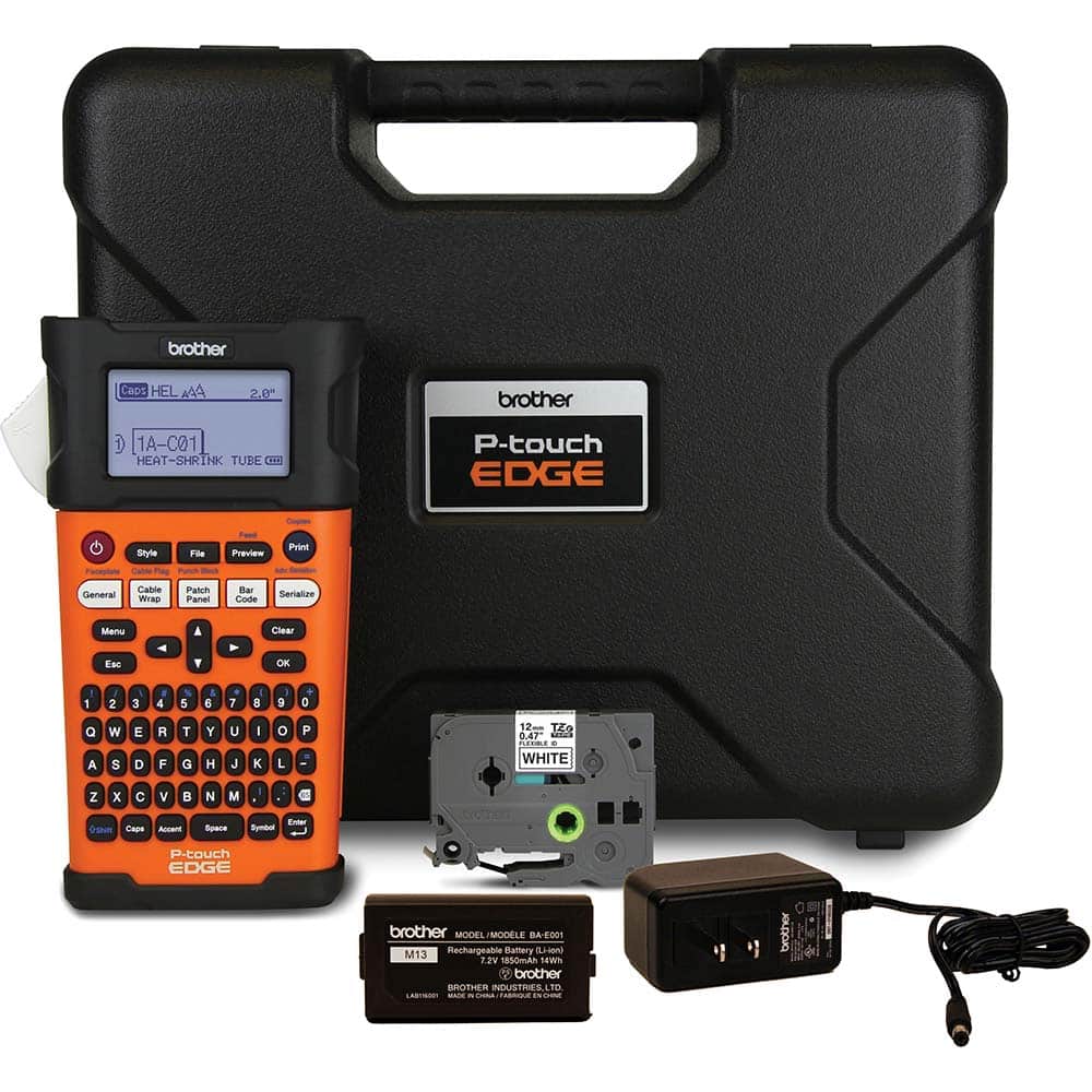 Brother - Electronic Label Makers; Type: Handheld Labeling Tool ; Power Source: 12V DC 2A Auto Ranging Power Supply; Rechargeable Lithium-Ion Battery ; Resolution: 180 ; Contents: Label Printer; 8 m Tape (TZeFX231); Rechargeable Lithium-Ion Battery (BA-E - Exact Tooling