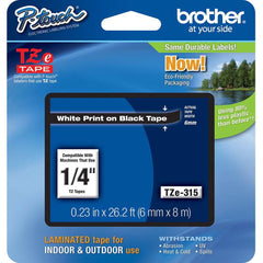 Brother - Labels, Ribbons & Tapes; Type: Label Tape ; Color: White on Black ; For Use With: GL-100; PT-1000; PT-1000BM; PT-1010; PT-1010B; PT-1010NB; PT-1010R; PT-1010S; PT-1090; PT-1090BK; PT-1100; PT-1100SB; PT-1100SBVP; PT-1100ST; PT-1120; PT-1130; PT - Exact Tooling