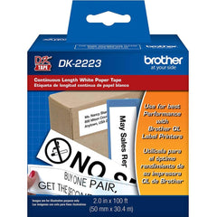 Brother - Labels, Ribbons & Tapes; Type: Label Tape ; Color: Black on White ; For Use With: Brother QL-1050; QL-1060N; QL-1100; QL-1110NWB; QL-500; QL-700; QL-710W; QL-720NW; QL-800; QL-810W; QL-820NWB; QL-1050N; QL-550; QL-570; QL-570VM; QL-580N; QL-650 - Exact Tooling