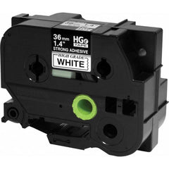 Brother - Labels, Ribbons & Tapes; Type: Label Tape ; Color: Black on White ; For Use With: PT-9700PC; PT-9800PCN; PT-E800W; PT-P900; PT-P900W; PT-P950NW P-Touch Label Makers ; Width (mm): 36.00 ; Length (Feet): 26.2 ; Material: Polyester - Exact Tooling