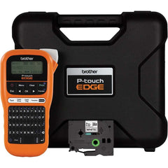 Brother - Electronic Label Makers; Type: Labeling Tool Kit ; Power Source: (6) AAA Batteries; 9V DC 1.6A AC Adapter Auto Ranging Power Supply ; Resolution: 180 ; Contents: Label Printer; Carrying Case; Wrist Strap; (1) 0.35 in x 26.2 ft (9 mm x 8 m) Blac - Exact Tooling